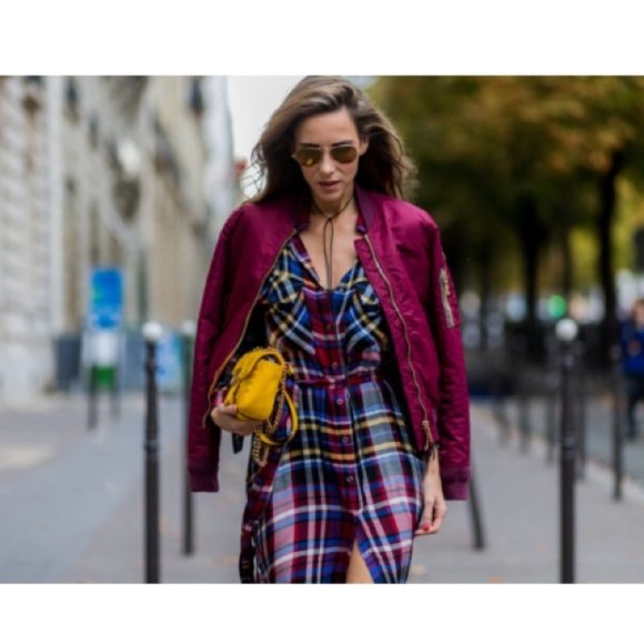 L'AGENCE Plaid multi color flannel maxi dr… - Picture 7 of 12